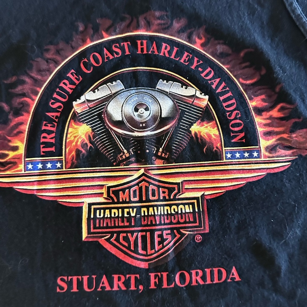 Harley-Davidson Black and Red Engine Graphic Tee